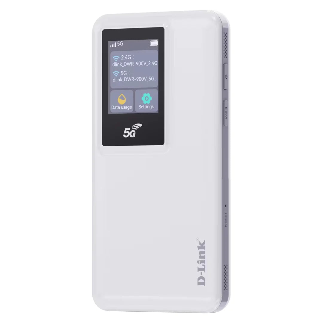 D-Link 5G MiFi AX1800 10,000mAh battery router with LCD Touch Panel, supports 5G NR