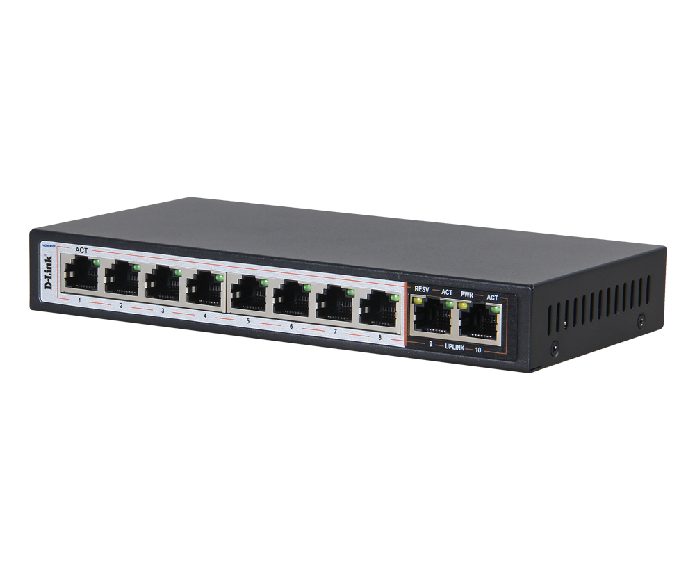 D-Link 10 port Long Range PoE switch - DES-F1010P-E/E