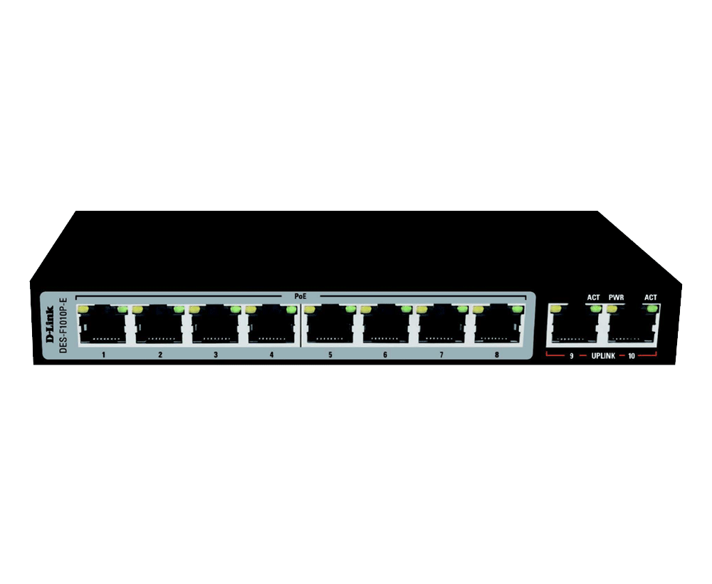 D-Link 10 port Long Range PoE switch - DES-F1010P-E/E