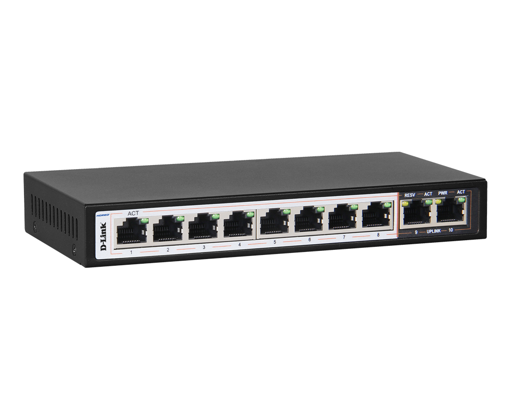 D-Link 10 port Long Range PoE switch - DES-F1010P-E/E